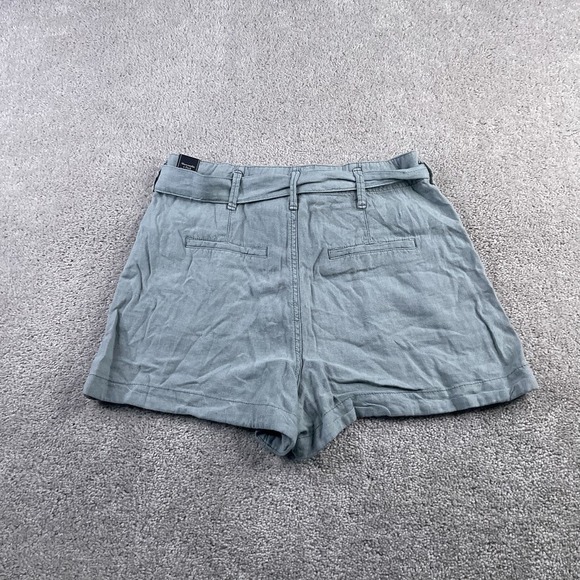Abercrombie and Fitch Shorts Womens Medium Green Linen Blend Waist Tie NEW NWT - Picture 11 of 15